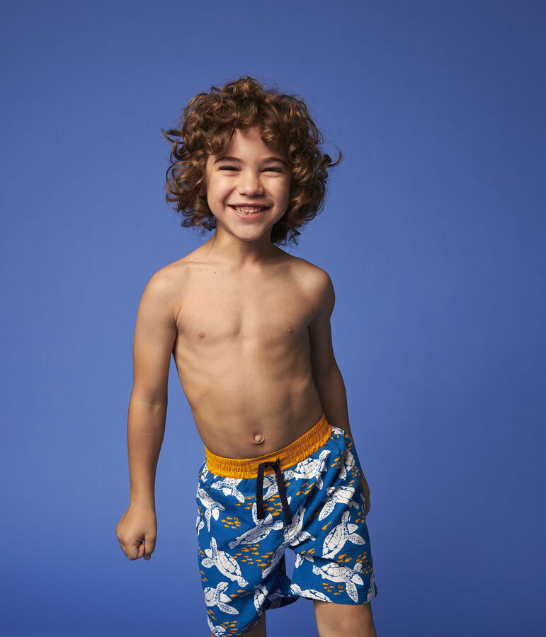 Short de bain recycl&eacute; enfant gar&ccedil;on bleu/multicouleur