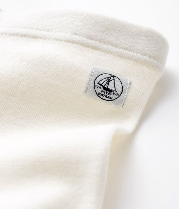 Cale&ccedil;on b&eacute;b&eacute; en laine et coton blanc