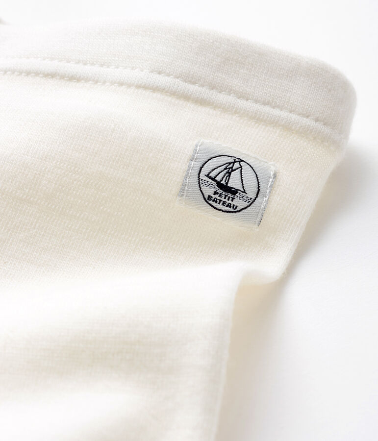 Cale&ccedil;on b&eacute;b&eacute; en laine et coton blanc MARSHMALLOW