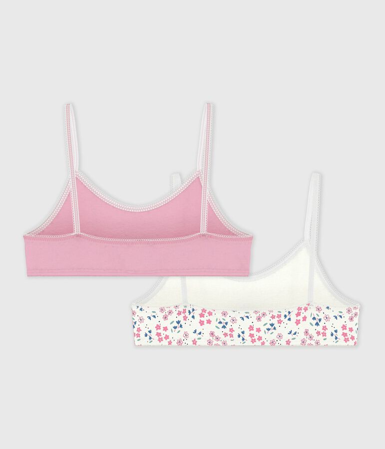 Lot de brassi&egrave;res enfant en coton imprim&eacute; fleuri variante 1
