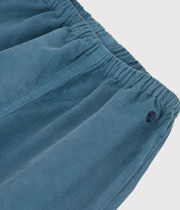 Pantalon b&eacute;b&eacute; en velours fin bleu
