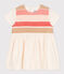 Robe manches courtes b&eacute;b&eacute; &agrave; smocks &eacute;cru/multicouleur