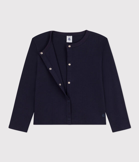 Cardigan en coton enfant fille bleu SMOKING