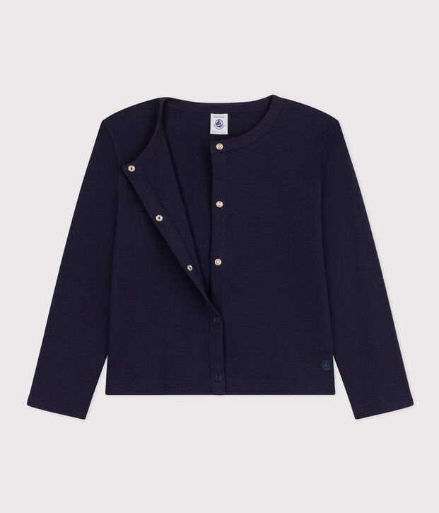 Cardigan en coton enfant fille bleu marine