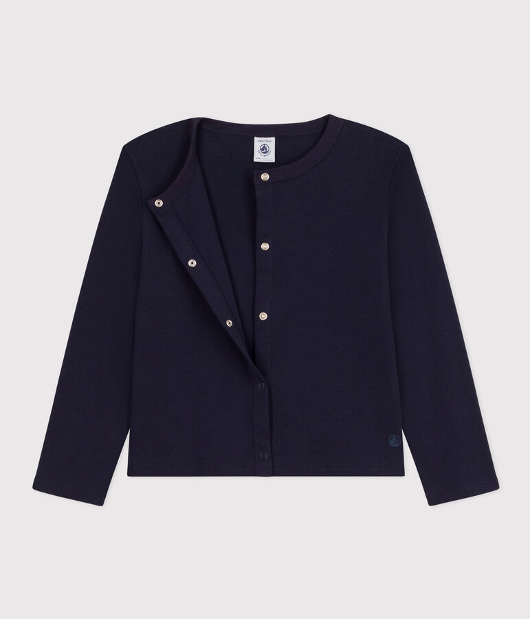 Cardigan en coton enfant fille bleu