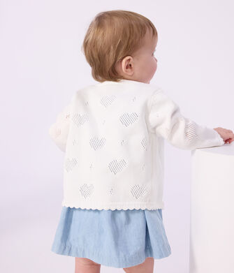 Cardigan b&eacute;b&eacute; en coton &agrave; motifs c&oelig;urs
