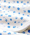 Drap de maternité bébé en coton biologique blanc MARSHMALLOW/bleu COOL