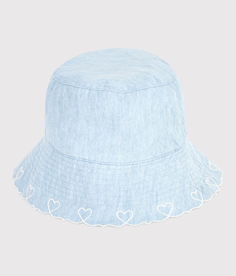 Capeline enfant en chambray bleu