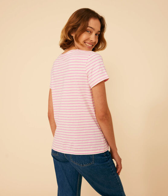 Tee-shirt Le Droit col rond en coton rayé femme AVALANCHE/ SHOCKING