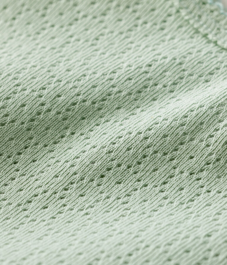Body manches courtes en maille ajour&eacute;e b&eacute;b&eacute; vert HERBIER
