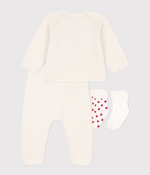 Coffret cadeau naissance en tricot multicouleur