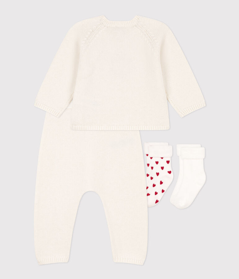 Coffret cadeau naissance en tricot multicouleur
