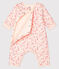 Combinaison longue bébé mixte en tubique rose FLEUR/blanc MULTICO