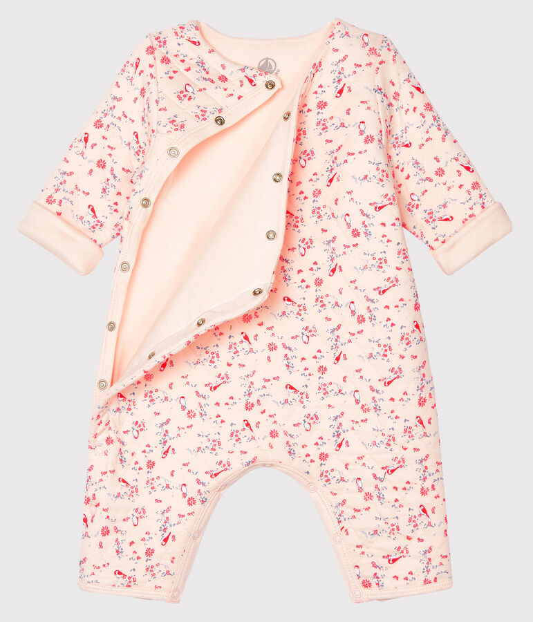 Combinaison longue b&eacute;b&eacute; mixte en tubique rose/multicouleur