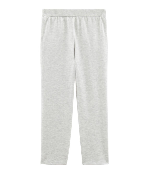 Pantalon maille enfant fille gris chin&eacute; clair