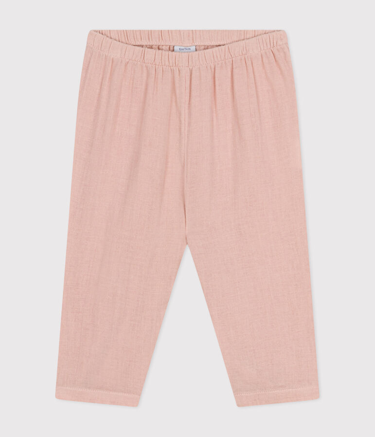 Pantalon en gaze de coton b&eacute;b&eacute; rose SALINE