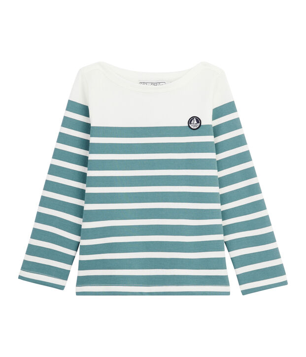 Marini&egrave;re en jersey enfant blanc/vert