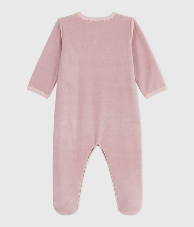 Dors bien en velours b&eacute;b&eacute; rose/multicouleur