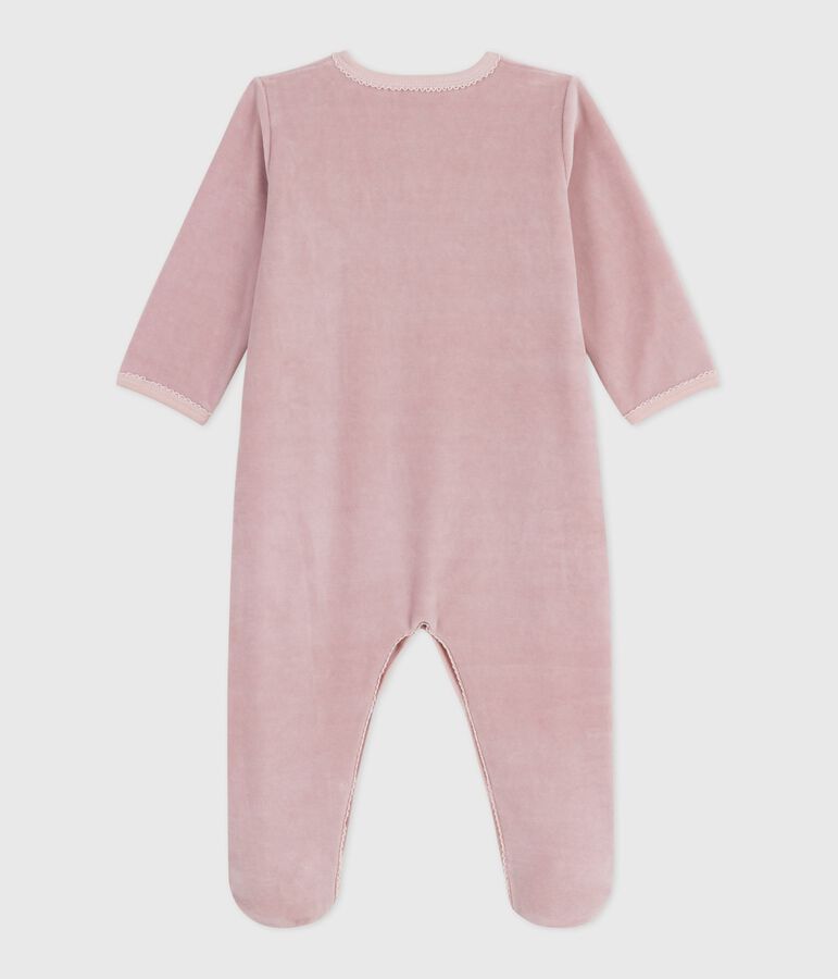 Dors bien en velours b&eacute;b&eacute; rose/multicouleur