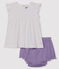 Ensemble deux pièces bébé fille violet REAL/blanc MARSHMALLOW