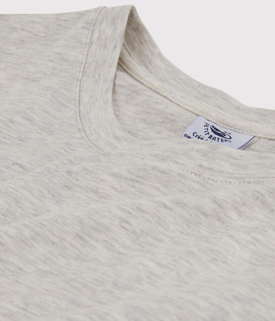 Tee-shirt LE DROIT col rond en coton bio Femme gris BELUGA CHINE