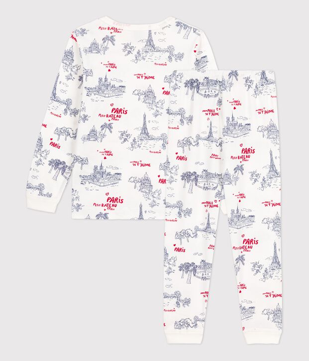 Pyjama en coton enfant blanc/multicouleur