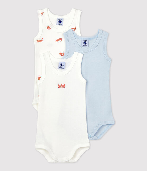 Lot de 3 bodies sans manches en coton multicouleur