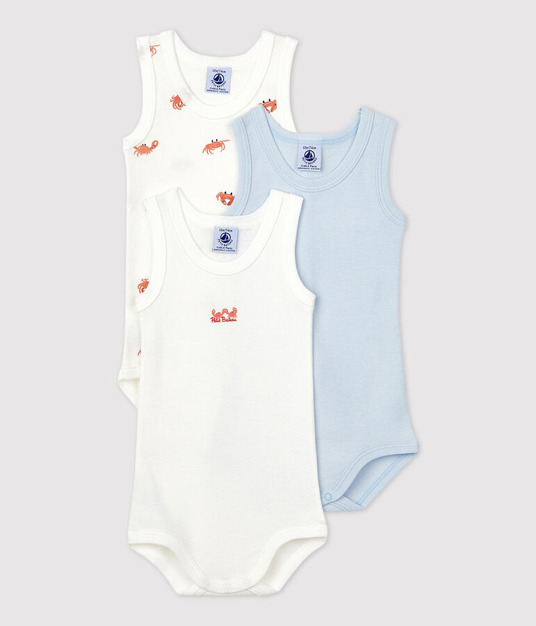 Lot de 3 bodies sans manches en coton multicouleur