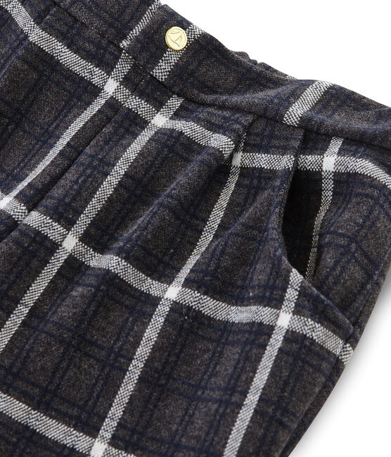 Pantalon maille à carreaux enfant fille noir CITY/blanc MULTICO