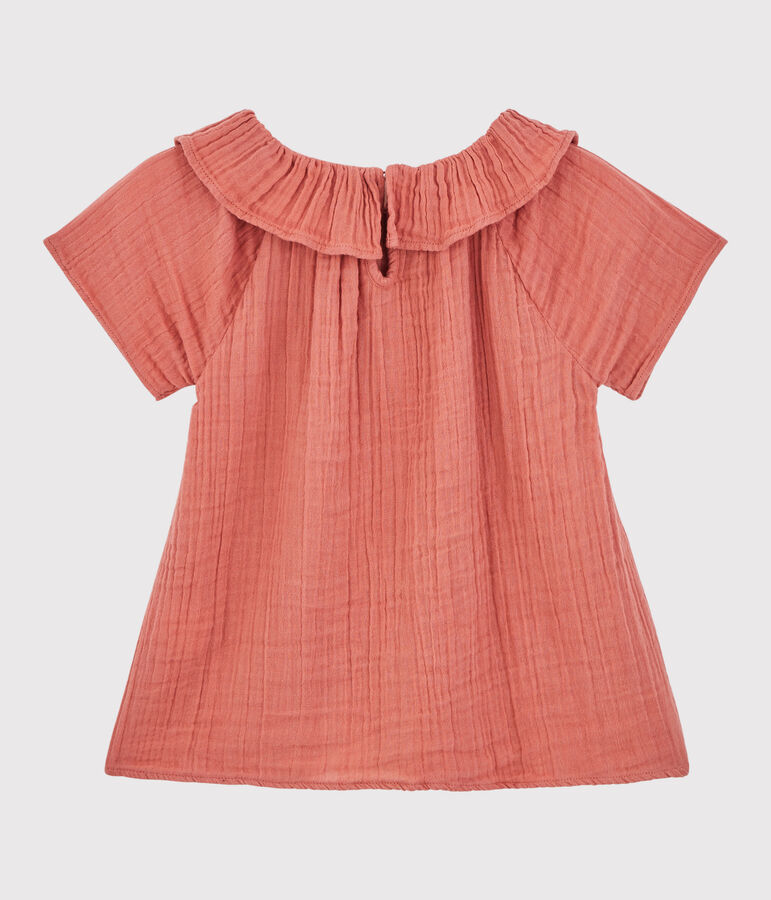 Blouse en gaze de coton bio enfant fille rose PAPAYE