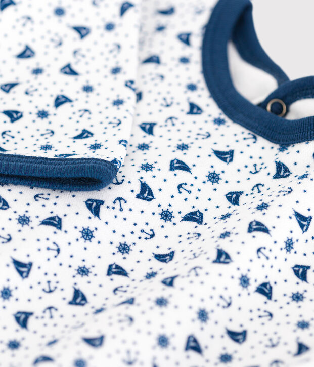 Dors bien en velours b&eacute;b&eacute; blanc/multicouleur