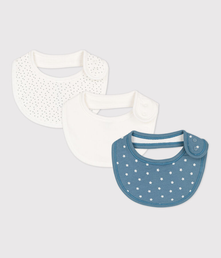 Lot de 3 bavoirs b&eacute;b&eacute; en coton multicouleur