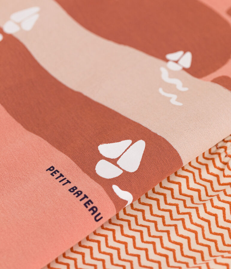 Pyjama short enfant en coton orange ABRICOT/ MULTICO