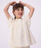 Blouse enfant en coton manches courtes motifs c&oelig;urs blanc MARSHMALLOW