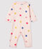 Dors-bien à étoiles sans pieds bébé fille en côte rose FLEUR/blanc MULTICO