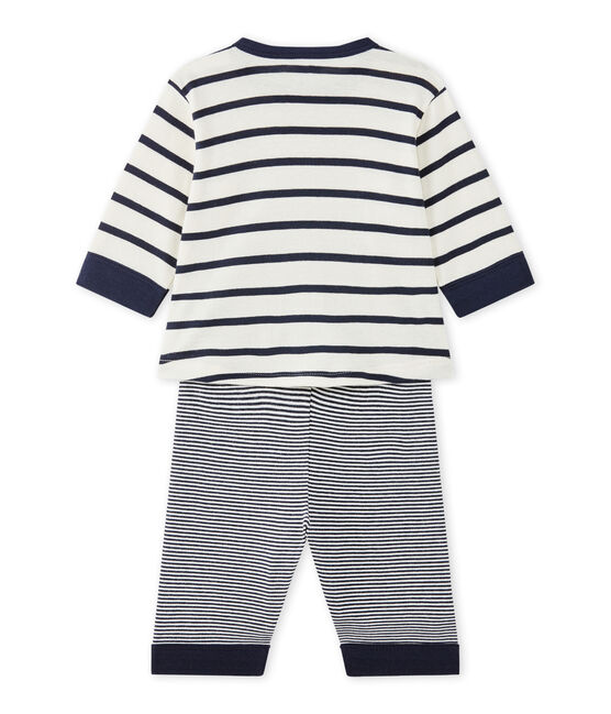Pyjama sans pieds bébé garçon beige COQUILLE/bleu SMOKING