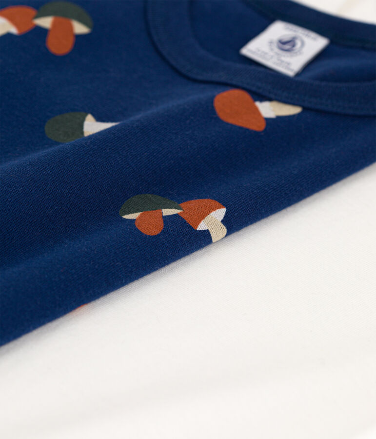 Lot de 2 tee-shirts manches courtes champignon enfant fille / gar&ccedil;on en coton multicouleur