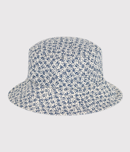 Capeline en gaze de coton fleurs bleues enfant fille AVALANCHE/ INCOGNITO