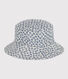 Capeline en gaze de coton fleurs bleues enfant fille