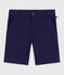 Bermuda short enfant en coton uni bleu SOIR