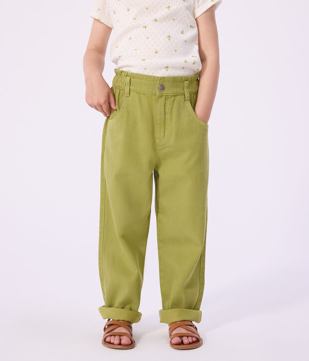 Pantalon enfant en coton vert