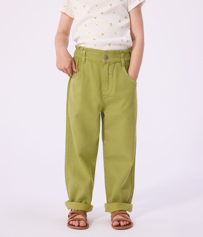 Pantalon enfant en coton vert