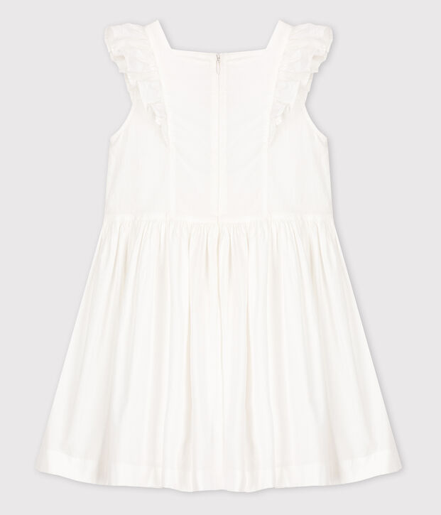 Robe c&eacute;r&eacute;monie en popeline enfant fille blanc