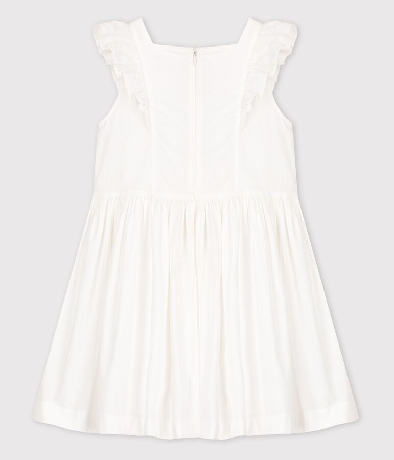 Robe c&eacute;r&eacute;monie en popeline enfant fille blanc