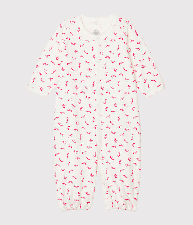 Combisac b&eacute;b&eacute; en c&ocirc;te blanc/rose