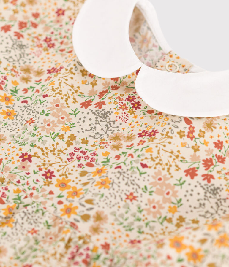 Robe manches courtes en popeline b&eacute;b&eacute; blanc AVALANCHE/ MULTICO