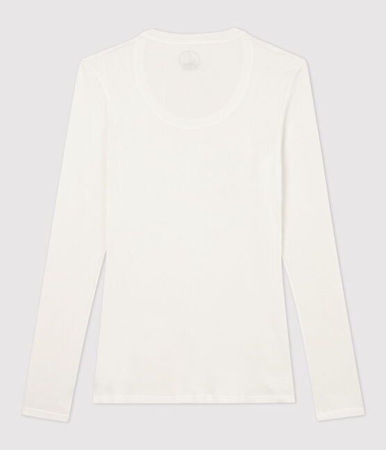 T-shirt côte légère Femme blanc MARSHMALLOW