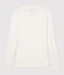 T-shirt côte légère Femme blanc MARSHMALLOW