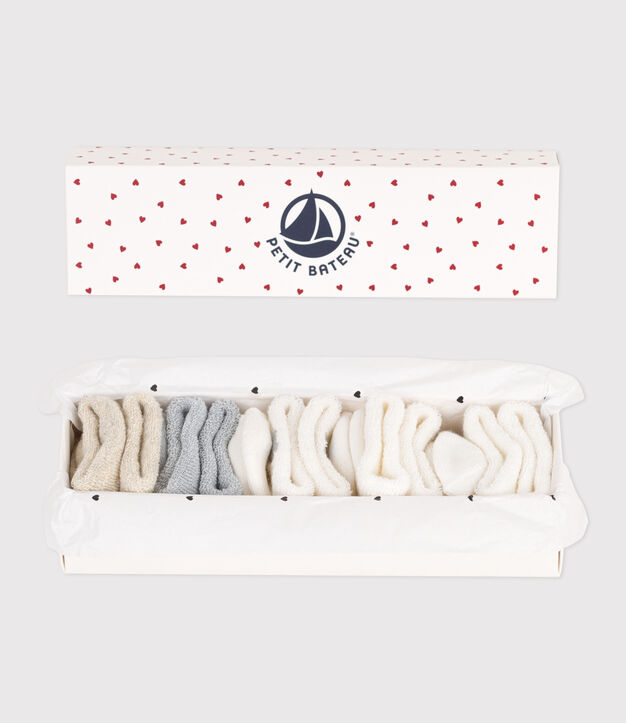 Lot de chaussettes naissance en coton uni multicouleur