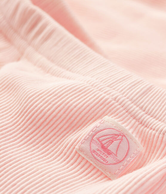 Caleçon bébé en côte 2x2 rose FLEUR